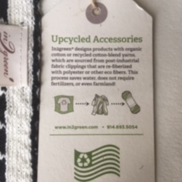 "In 2 GREEN" 100% Upcycled Cotton Scarf 12.5"X 72" - Picture 5 of 5